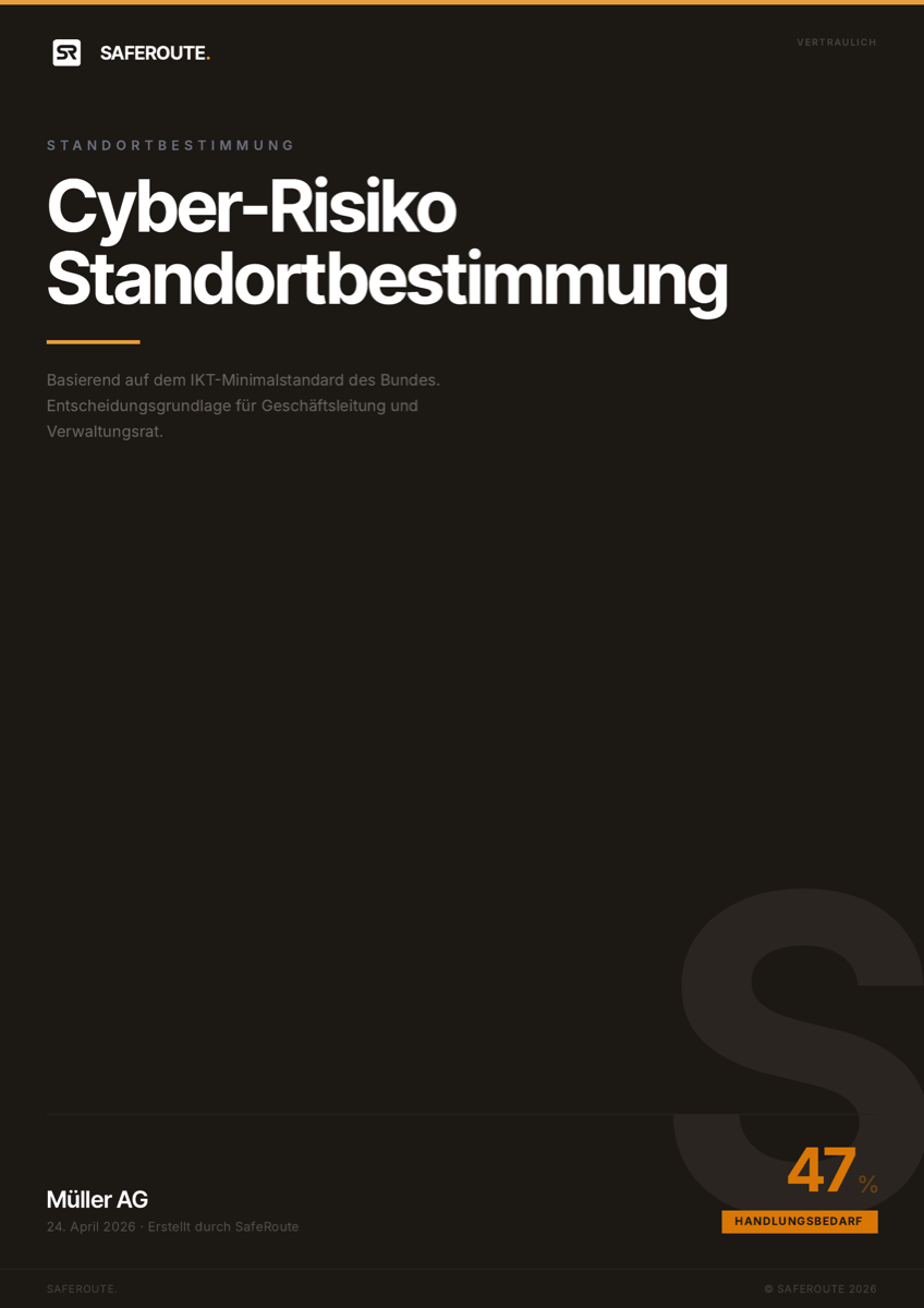 Cover des SafeRoute Musterberichts